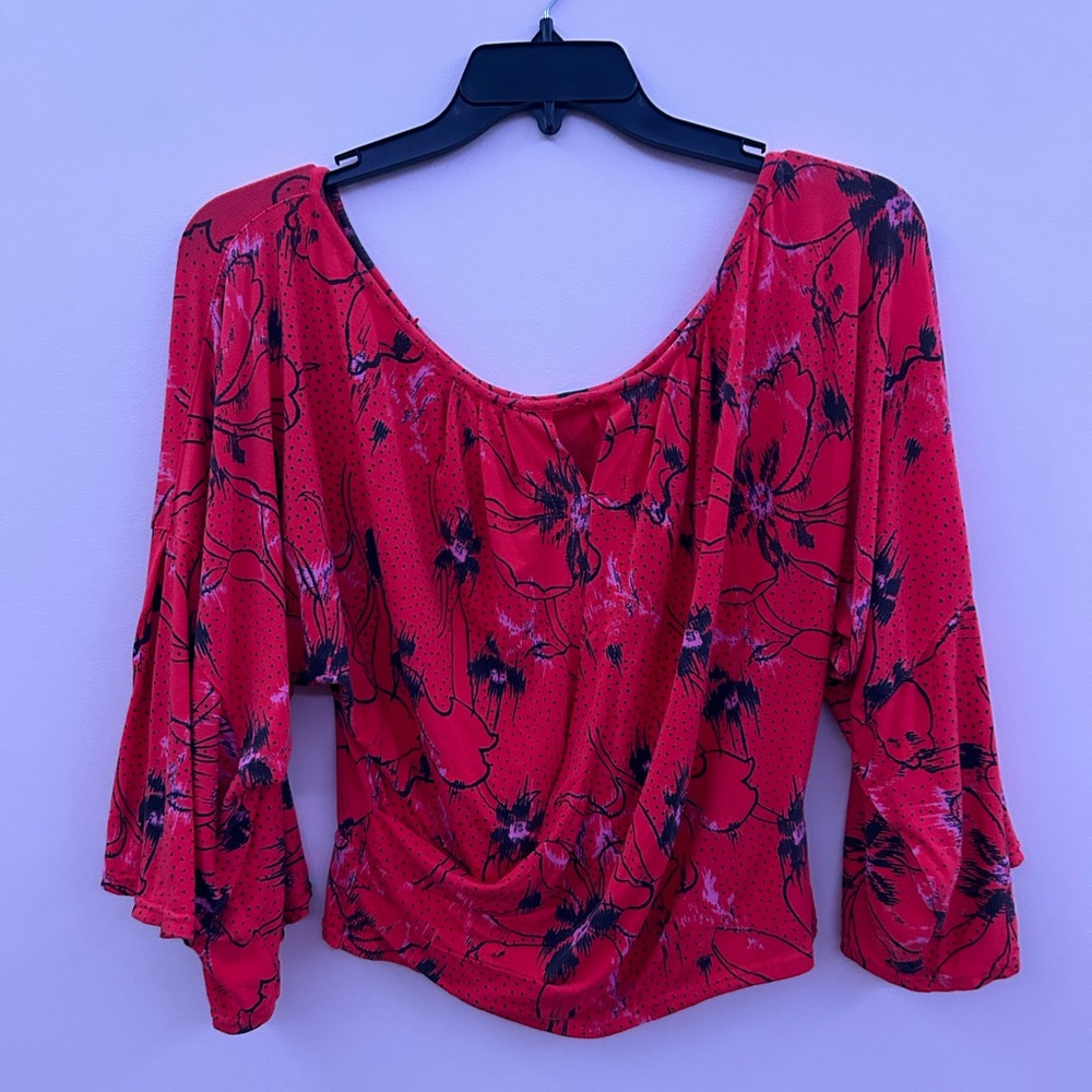 Red and black blouse